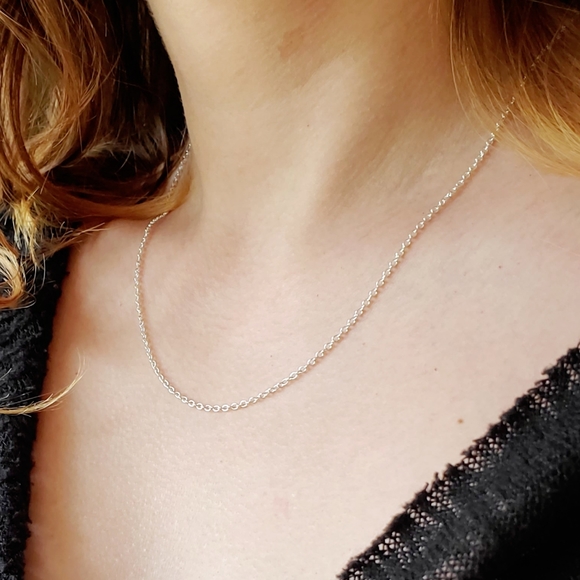 New 18" Dainty 925 Sterling Silver Plated Necklace Chain - Picture 5 of 15